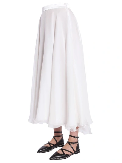 Shop Lanvin Flared Maxi Skirt In White