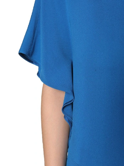 Shop Lanvin Asymmetrical Short Dress In Blue