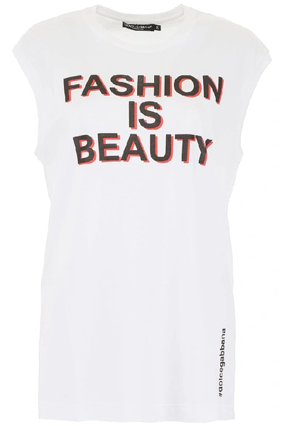 Shop Dolce & Gabbana Fashion Is Beauty T In White