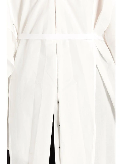 Shop Ann Demeulemeester Asymmetric Belted Shirt In White