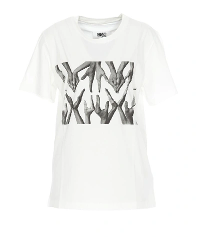 Shop Mm6 Maison Margiela Graphic Printed T In White