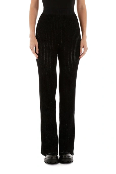 Shop Moncler Genius Moncler 1952 Ribbed Flared Hem Trousers In Black