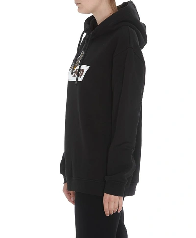 Shop Alexander Mcqueen Logo Print Oversize Hoodie In Black