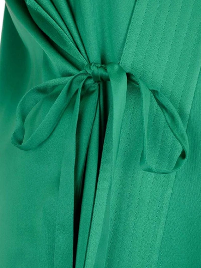 Shop Balenciaga Wrap Front Dress In Green