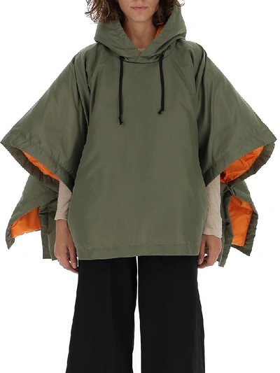 Shop Comme Des Garçons Comme Des Garçons Oversized Cropped Hooded Jacket In Green