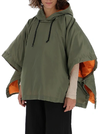 Shop Comme Des Garçons Comme Des Garçons Oversized Cropped Hooded Jacket In Green