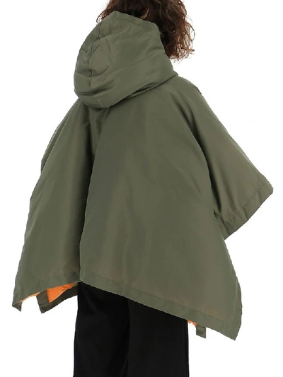 Shop Comme Des Garçons Comme Des Garçons Oversized Cropped Hooded Jacket In Green