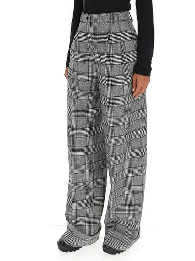 Shop Dolce & Gabbana Checked Wide Leg Pants In Multi