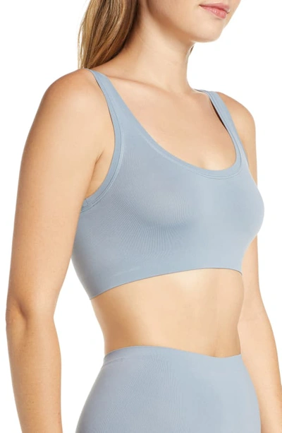 Shop Hanro 'touch Feeling' Crop Top In Oxidized Blue