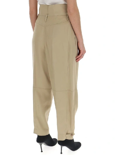 Shop Givenchy High Flared Waist Military Trousers In Beige