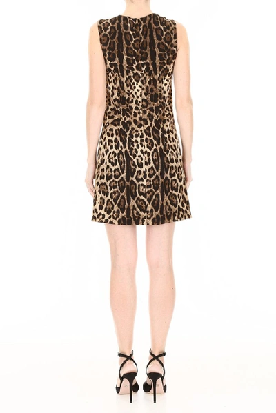 Shop Dolce & Gabbana Leopard Print Mini Dress In Multi