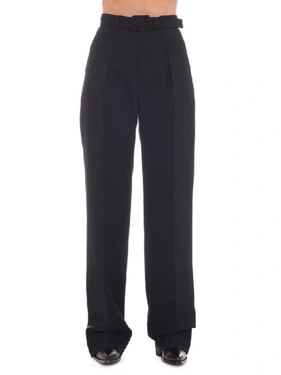 Shop Givenchy High Waist Belted Pants In Black