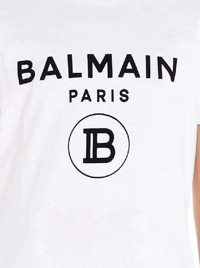 Shop Balmain Logo Print T In White