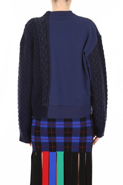Shop Versace Patchwork Effect Jersey Pullover In Blue