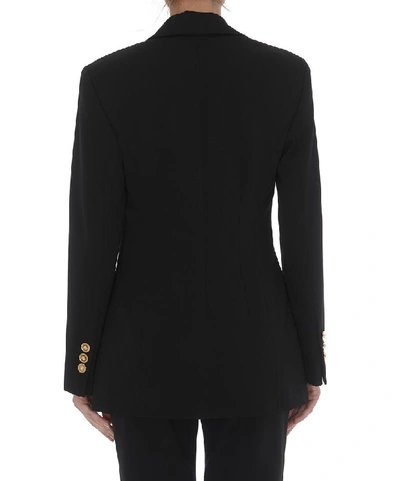 Shop Versace Tailored Single Breasted Blazer In Black