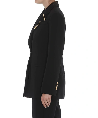 Shop Versace Tailored Single Breasted Blazer In Black