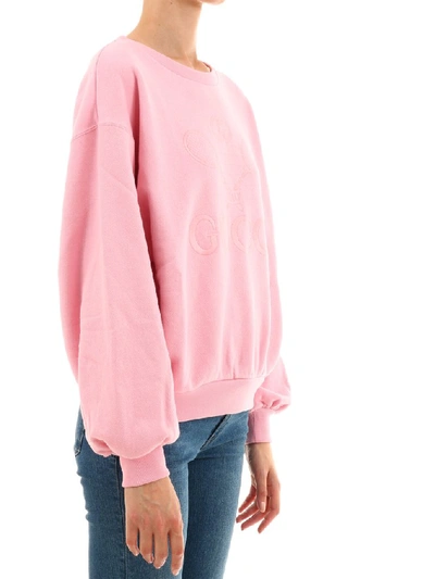 Shop Gucci Tennis Oversize Sweatshirt In Pink