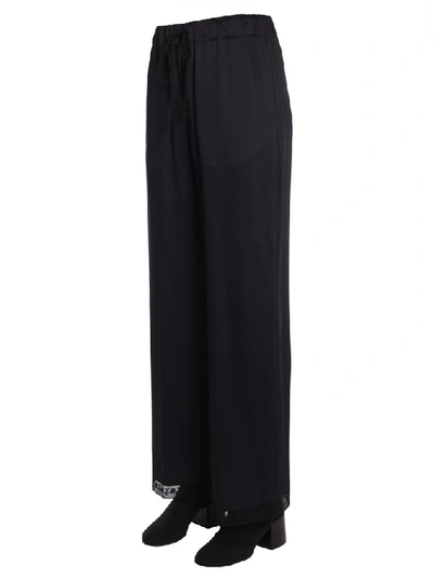 Shop Mm6 Maison Margiela Wide Tailored Trousers In Black