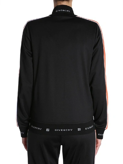 Shop Givenchy Logo Embroidered Zip Jacket In Black