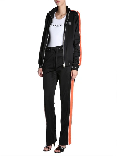 Shop Givenchy Logo Embroidered Zip Jacket In Black