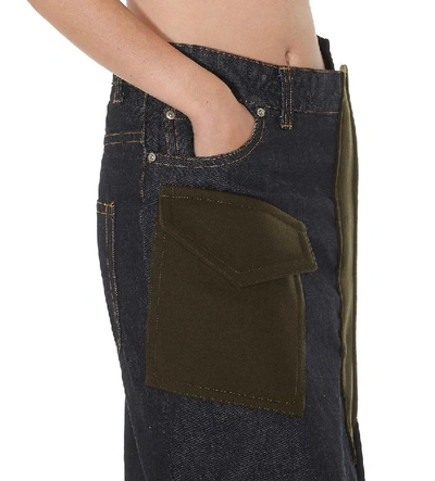 Shop Sacai Asymmetric Draped Midi Skirt In Multi