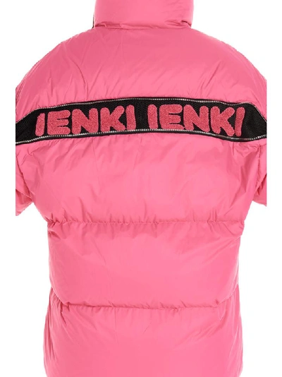 Shop Ienki Ienki Logo Trim Down Coat In Pink
