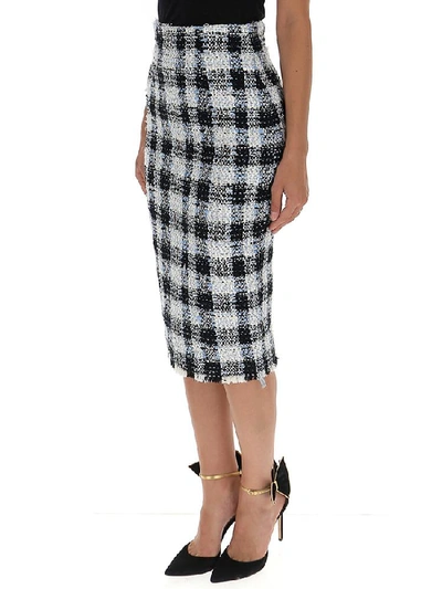 Shop Alexander Mcqueen Checked Pencil Skirt In Multi