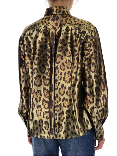 Shop Dolce & Gabbana Metallic Animal Print Shirt In Multi