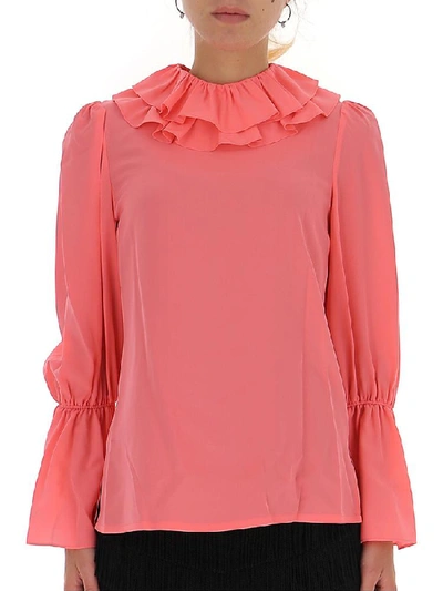 Shop Tory Burch Frill Trim Blouse In Pink