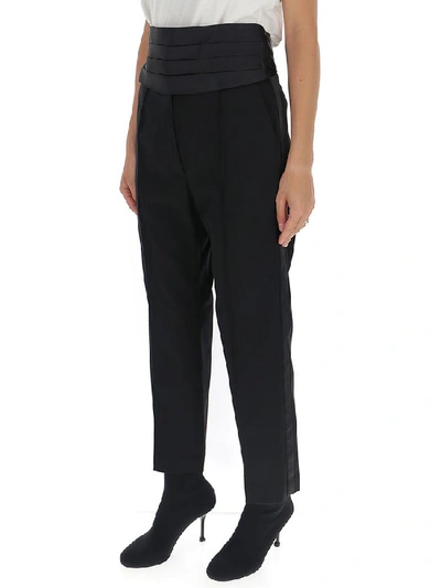 Shop Mm6 Maison Margiela Tailored Belted Trousers In Black