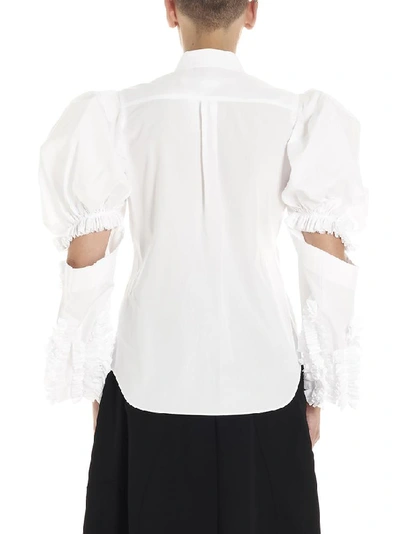 Shop Comme Des Garçons Ruffled Sleeve Shirt In White
