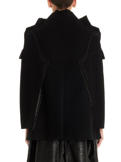 Shop Maison Margiela Contrast Stitch Detail Cape In Black