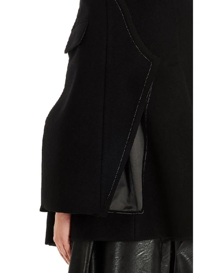 Shop Maison Margiela Contrast Stitch Detail Cape In Black