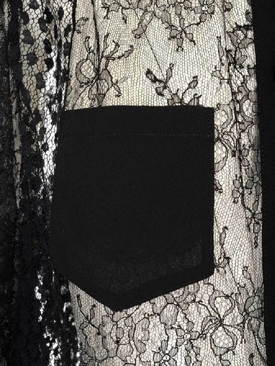 Shop Givenchy Lace Crewneck Sheer Blouse In Black