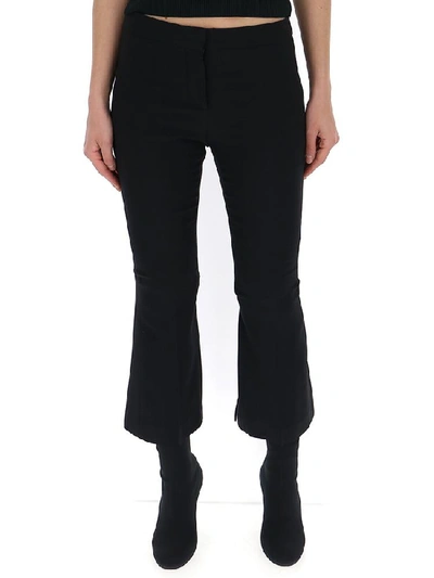 Shop Alexander Mcqueen Cropped Flared Trousers In Black