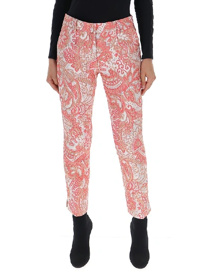 Shop Dolce & Gabbana Jacquard Cropped Trousers In Pink