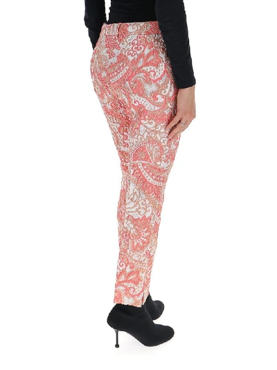 Shop Dolce & Gabbana Jacquard Cropped Trousers In Pink