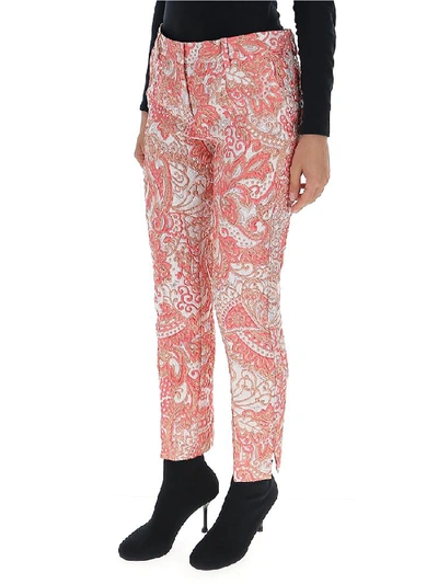 Shop Dolce & Gabbana Jacquard Cropped Trousers In Pink