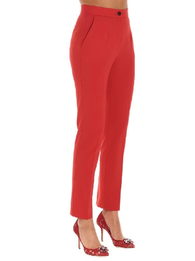 Shop Dolce & Gabbana Straight Leg Trousers In Red