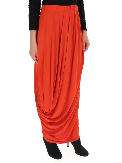 Shop Marni Draped Maxi Skirt In Red