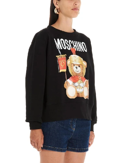 Shop Moschino Teddy Gladiatore Sweatshirt In Black