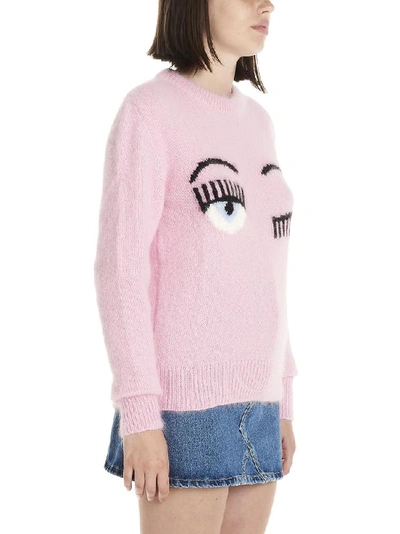 Shop Chiara Ferragni Flirting Eyes Sweater In Pink