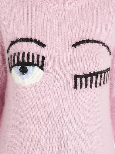 Shop Chiara Ferragni Flirting Eyes Sweater In Pink