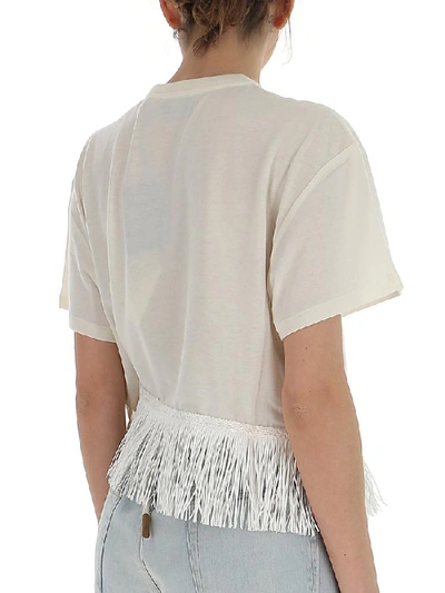 Shop Alanui Embroidered Fringe Trim T In White