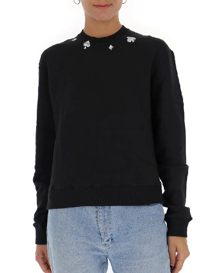 Shop Saint Laurent Card Detail Sweatshirt In Black