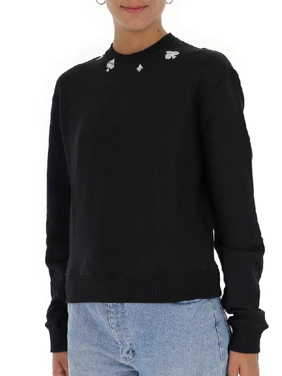 Shop Saint Laurent Card Detail Sweatshirt In Black