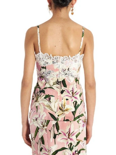 Shop Dolce & Gabbana Floral Print Lace Camisole In Multi
