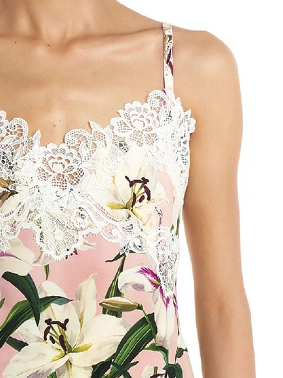 Shop Dolce & Gabbana Floral Print Lace Camisole In Multi