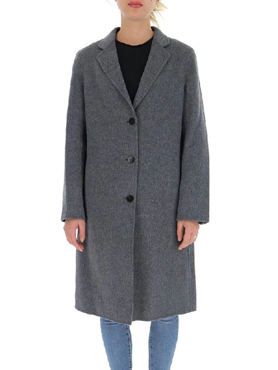 Shop Theory Oversize Straight Coat In Grey