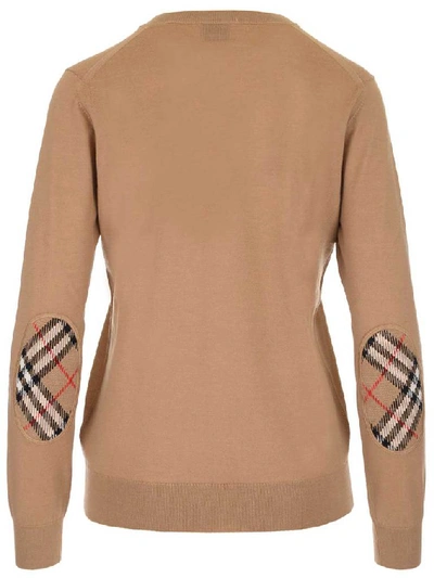 Shop Burberry Vintage Check Detail Sweater In Beige